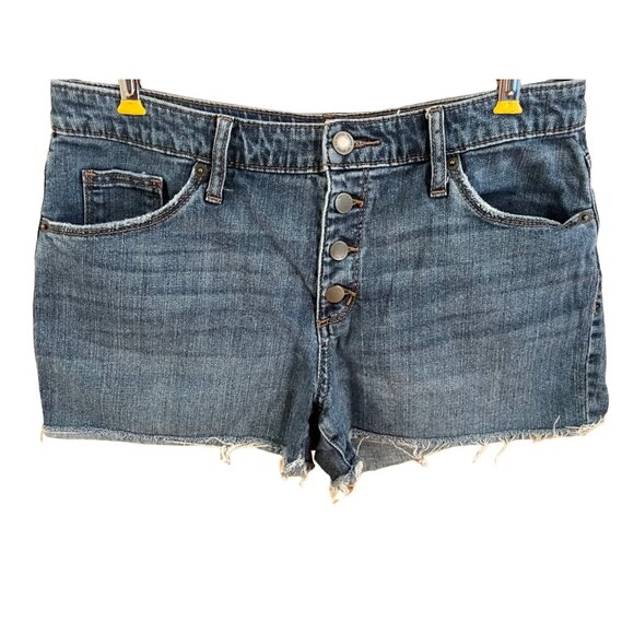 Universal Thread Denim Shorts Size 8 29R Button Fly Raw Hem Cutoff Pockets Blue - Picture 1 of 7